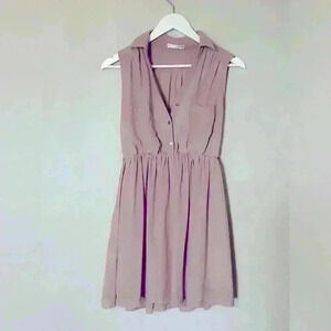 Tan sleeves mini dress